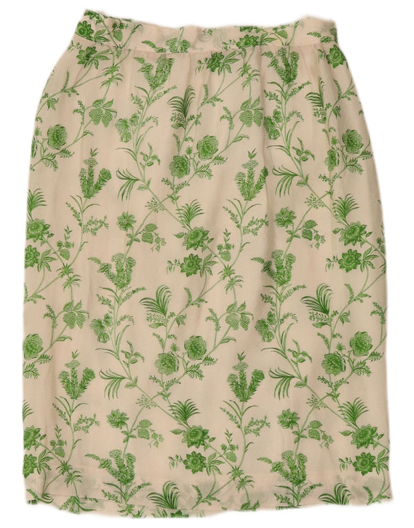 Fusta Dreaptă Vintage Femei W28 Medium Alb Floral