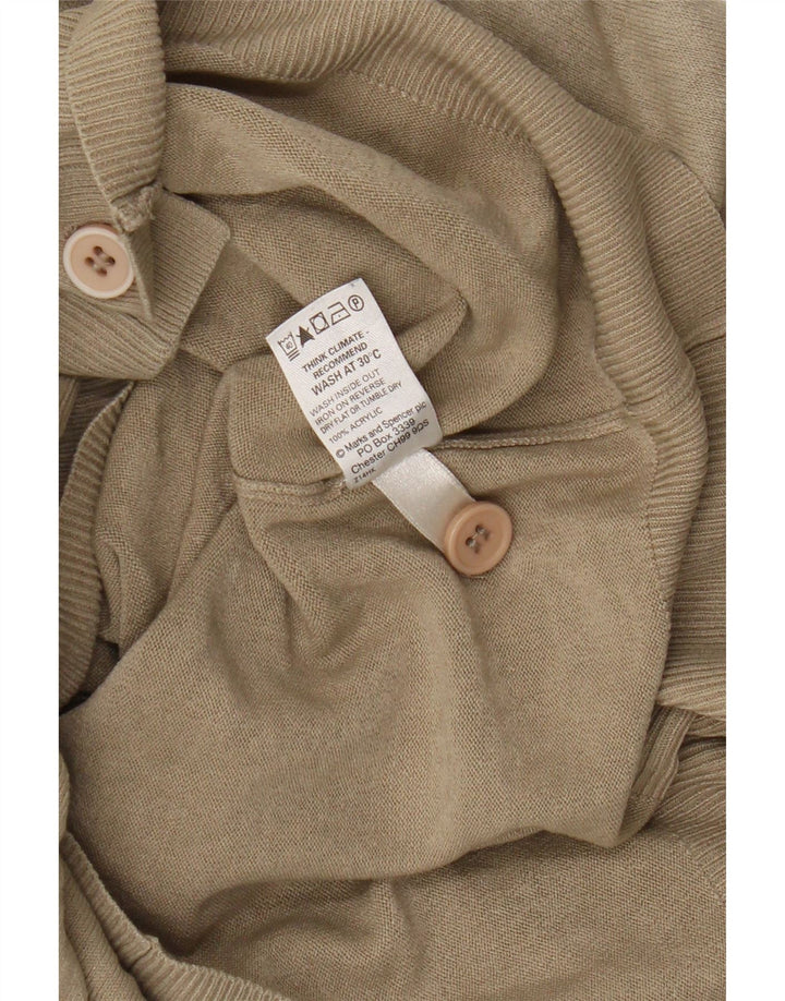 Marks & Spencer Womens Blue Harbour Cardigan Sweater UK 12 Medium Beige