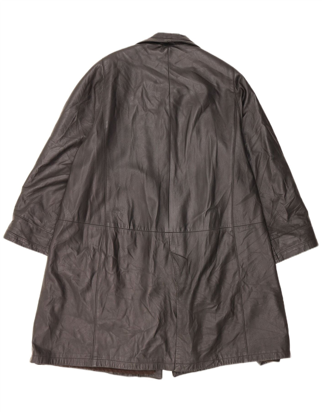 Cappotto in pelle vintage da donna UK 16 grande nero