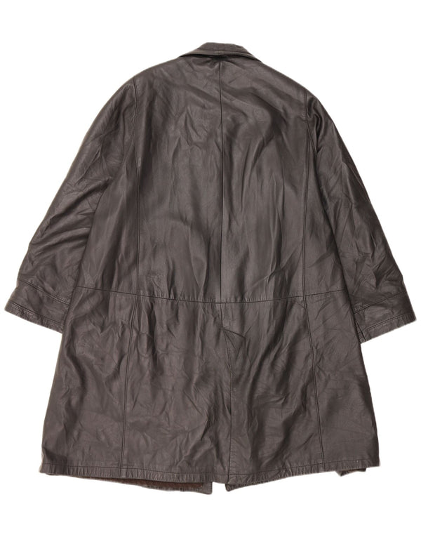 Vintage læderfrakke til kvinder UK 16 Large Black