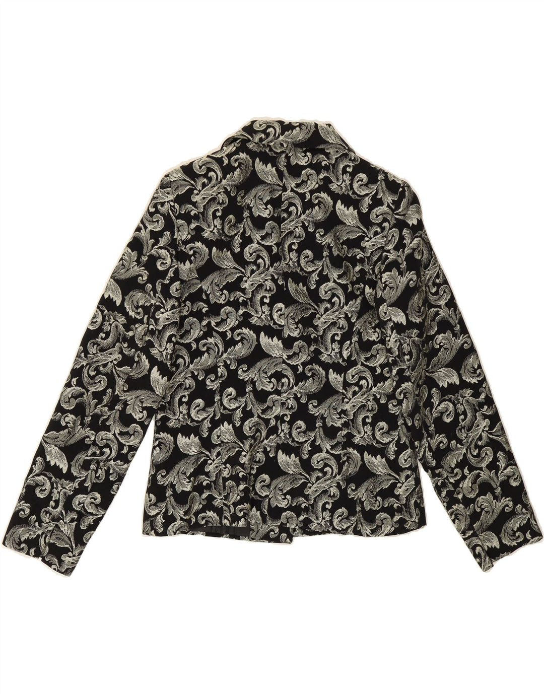 VINTAGE Womens 3 Button Blazer Jacket IT 40 Small Black Paisley Vintage Vintage and Second-Hand Vintage from Messina Hembry 