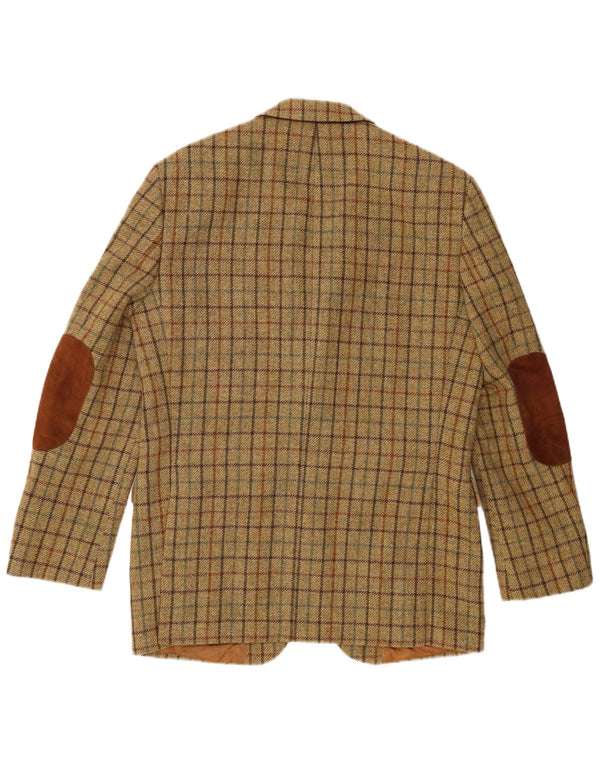 Giacca blazer da uomo a 2 bottoni Barbour EU 48 lana vergine a quadri verde medio