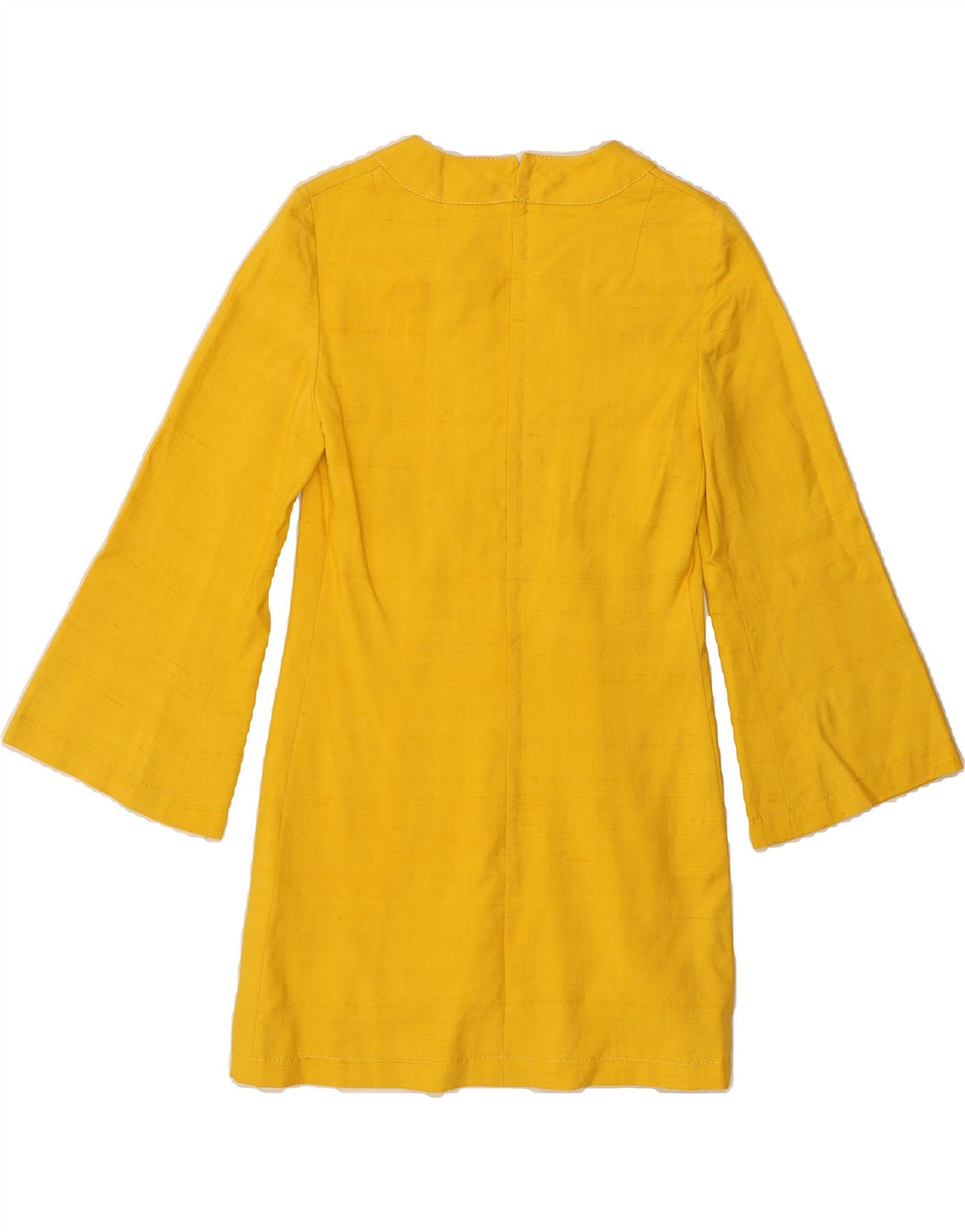 VINTAGE Womens 3/4 Sleeve Tunic Top UK 16 Small Yellow Vintage Vintage and Second-Hand Vintage from Messina Hembry 