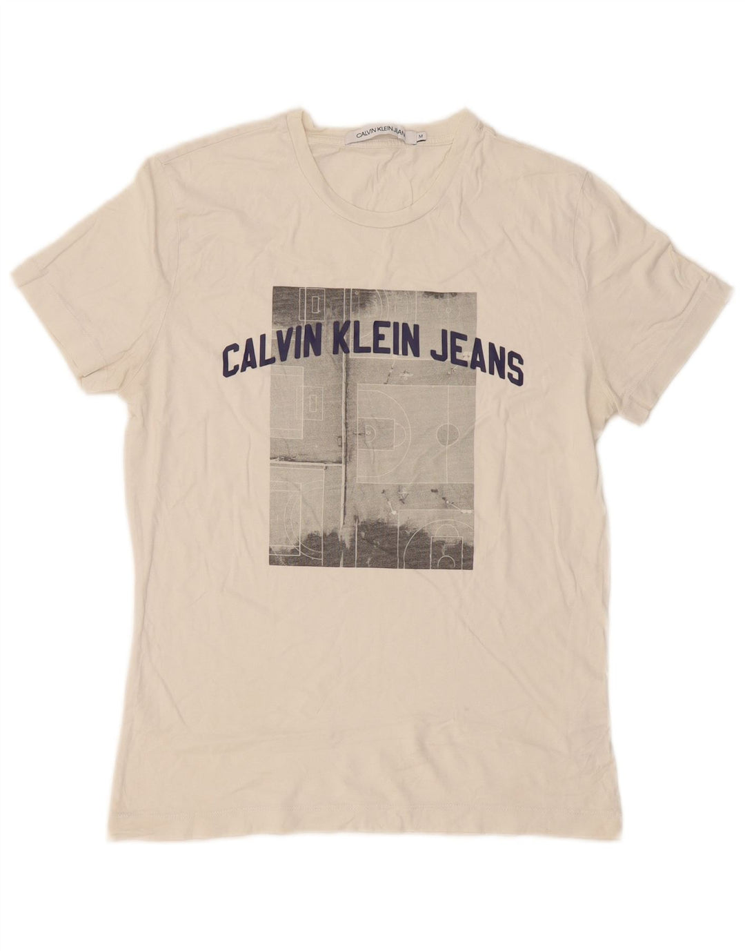 Maglietta grafica da uomo Calvin Klein Jeans Top in cotone bianco medio