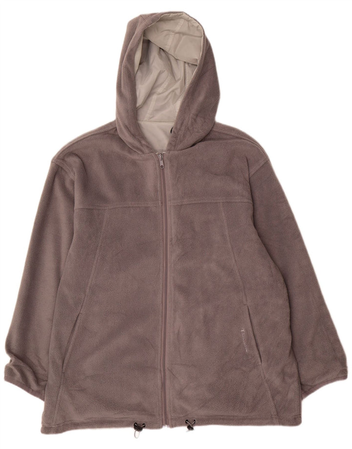 Champion Mens Hooded Reversible Fleece Jacket UK 44 2XL Grey Polyester