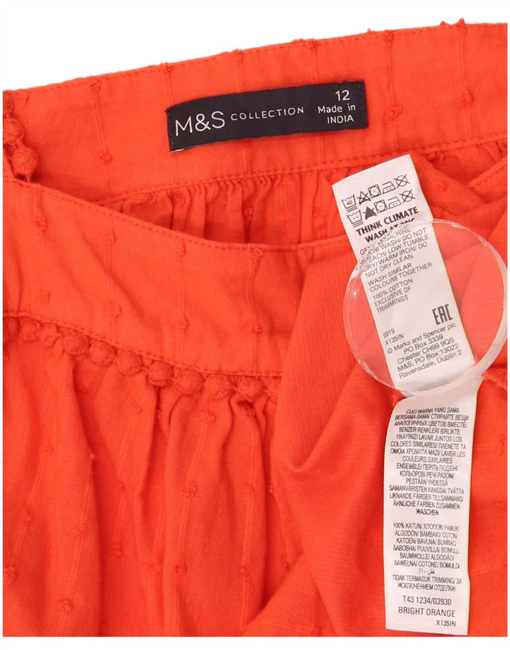 Marks & Spencer Dame ærmeløs bluse Top UK 12 Medium Orange Plettet