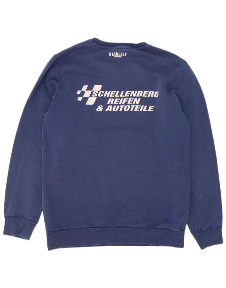 Adidas Mens Graphic Sweatshirt Jumper Medium Navy Blue Cotton