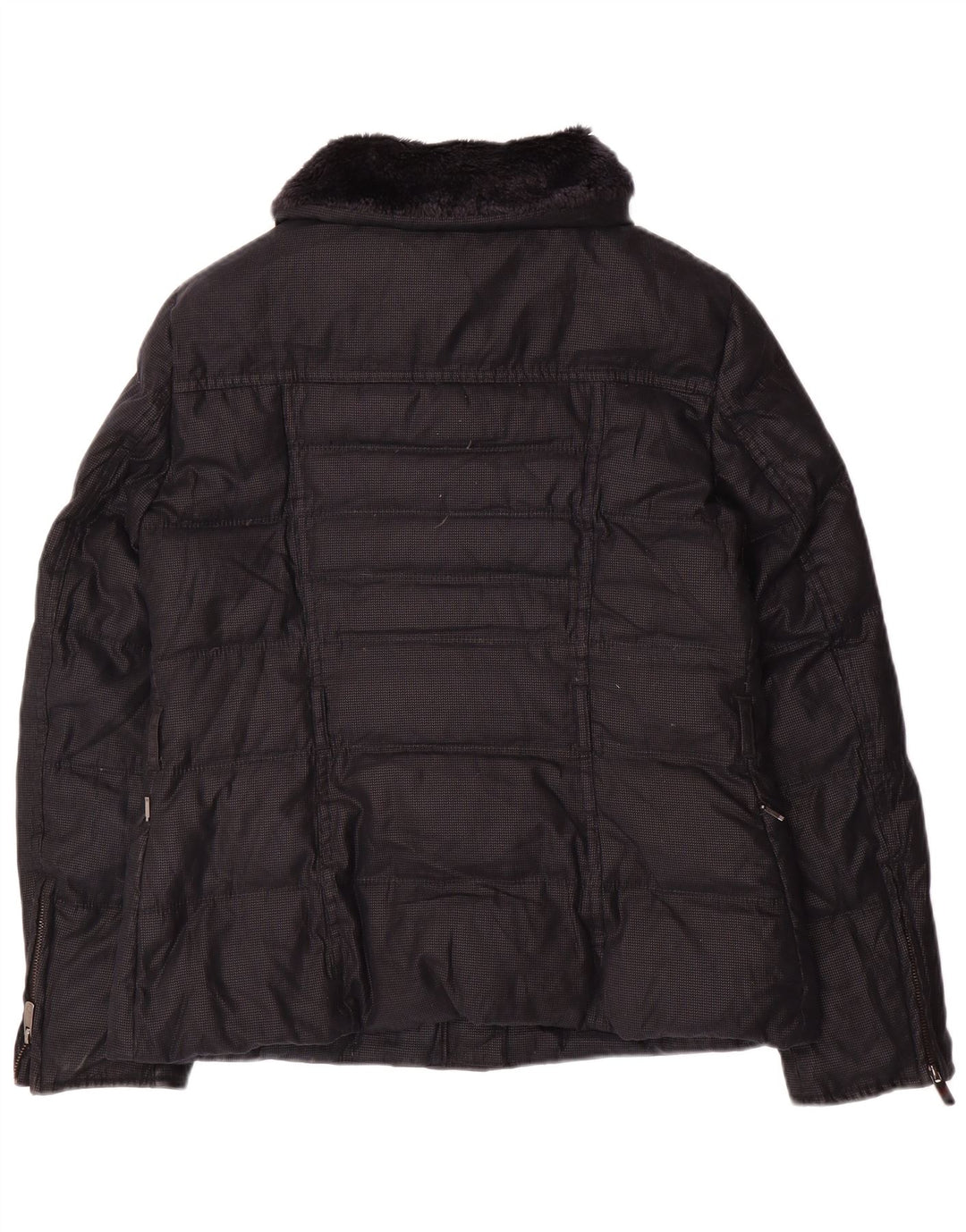 Zara Veste matelassée pour femme UK 14 Large Acrylique Noir
