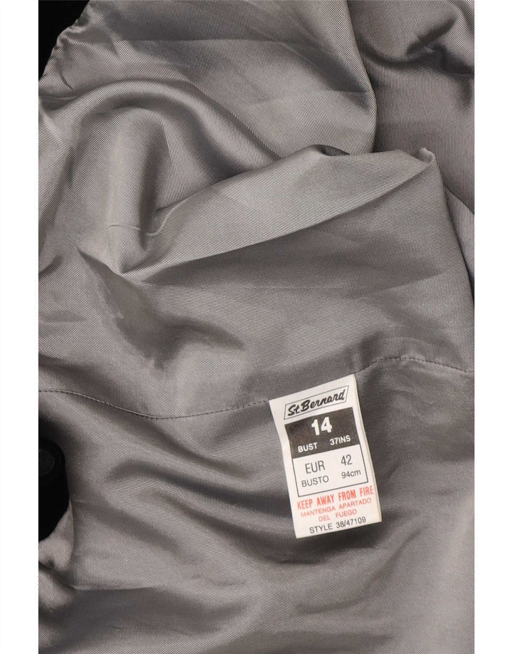 St. Jaqueta blazer feminina de 2 botões Bernard UK 14 grande poliéster preto