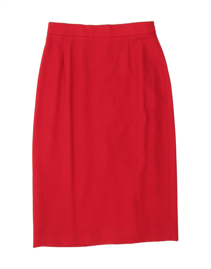 MANSFIELD Womens Straight Skirt UK 10 Small W28  Red Vintage Mansfield and Second-Hand Mansfield from Messina Hembry 