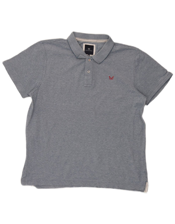 Camisa polo masculina 3XL de algodão azul da Crew Clothing