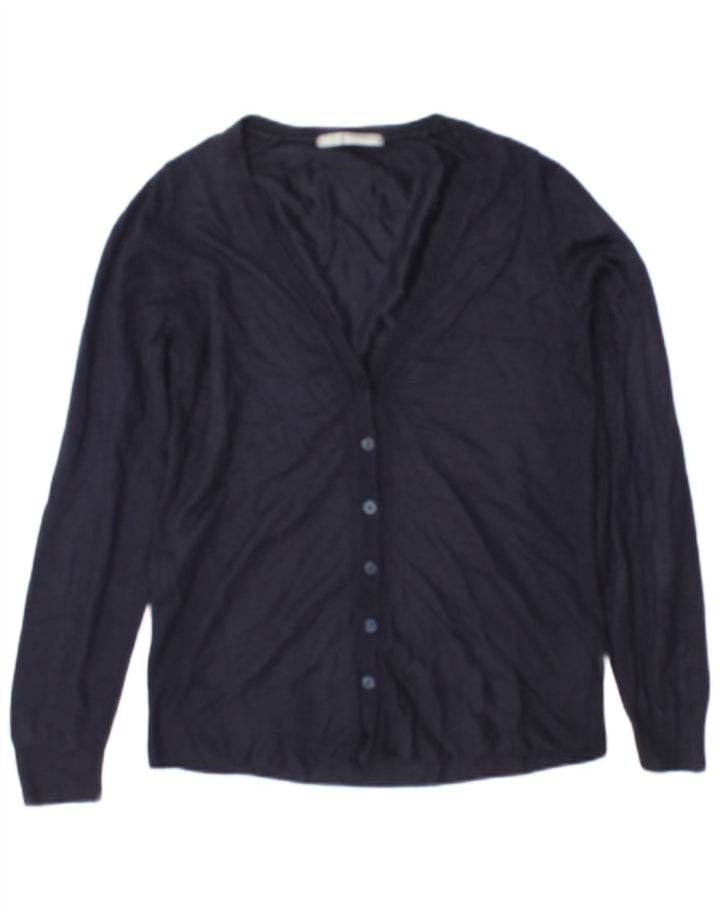 Marks & Spencer Womens Cardigan Sweater UK 8 Small Navy Blue Acrylic