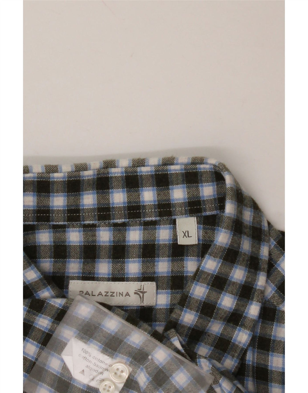 VINTAGE Mens Flannel Shirt XL Khaki Check Cotton