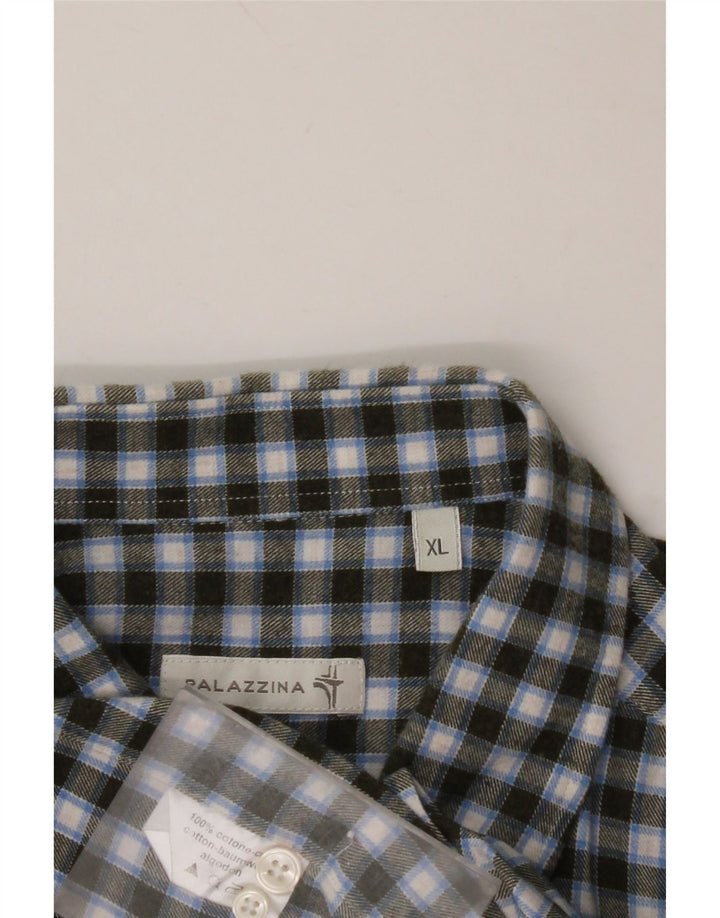 VINTAGE Mens Flannel Shirt XL Khaki Check Cotton