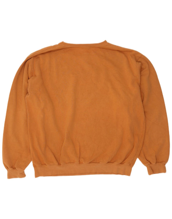 Timberland Mens Graphic Sweatshirt Jumper Large Orange Cotton