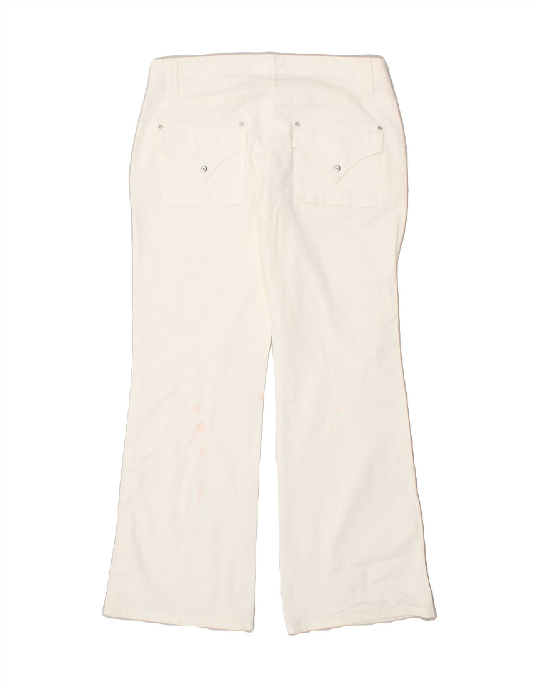 SISLEY Womens Bootcut Chino Trousers IT 42 Medium W30 L29 White Cotton Vintage Sisley and Second-Hand Sisley from Messina Hembry 