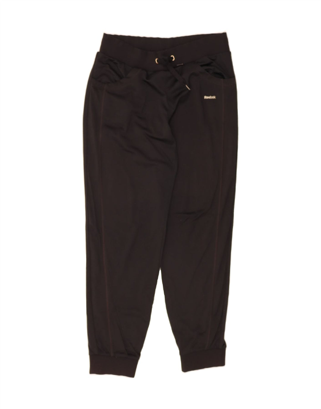 REEBOK Womens Tracksuit Trousers Joggers UK 14 Medium Black Polyester Vintage Reebok and Second-Hand Reebok from Messina Hembry 