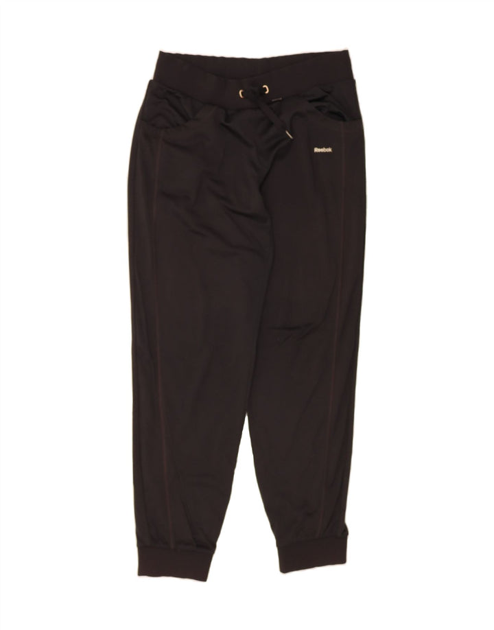 REEBOK Womens Tracksuit Trousers Joggers UK 14 Medium Black Polyester Vintage Reebok and Second-Hand Reebok from Messina Hembry 