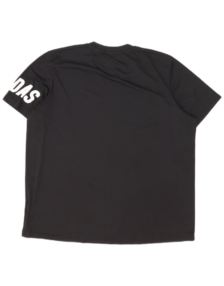 Adidas Mens Graphic T-Shirt Top 2XL Black Polyester