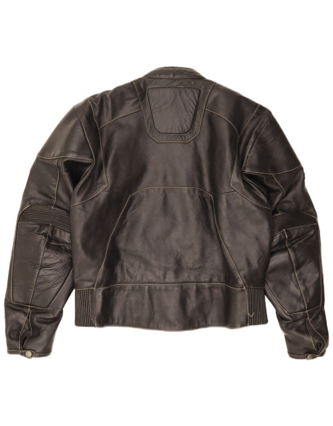POLO Dame Læder Racer Jakke UK 14 Medium Sort Læder