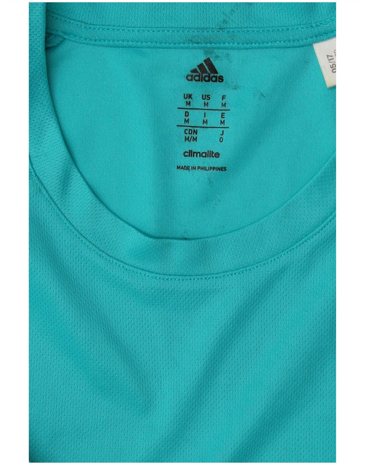 Adidas Herre Climalite T-Shirt Top Medium Turkis