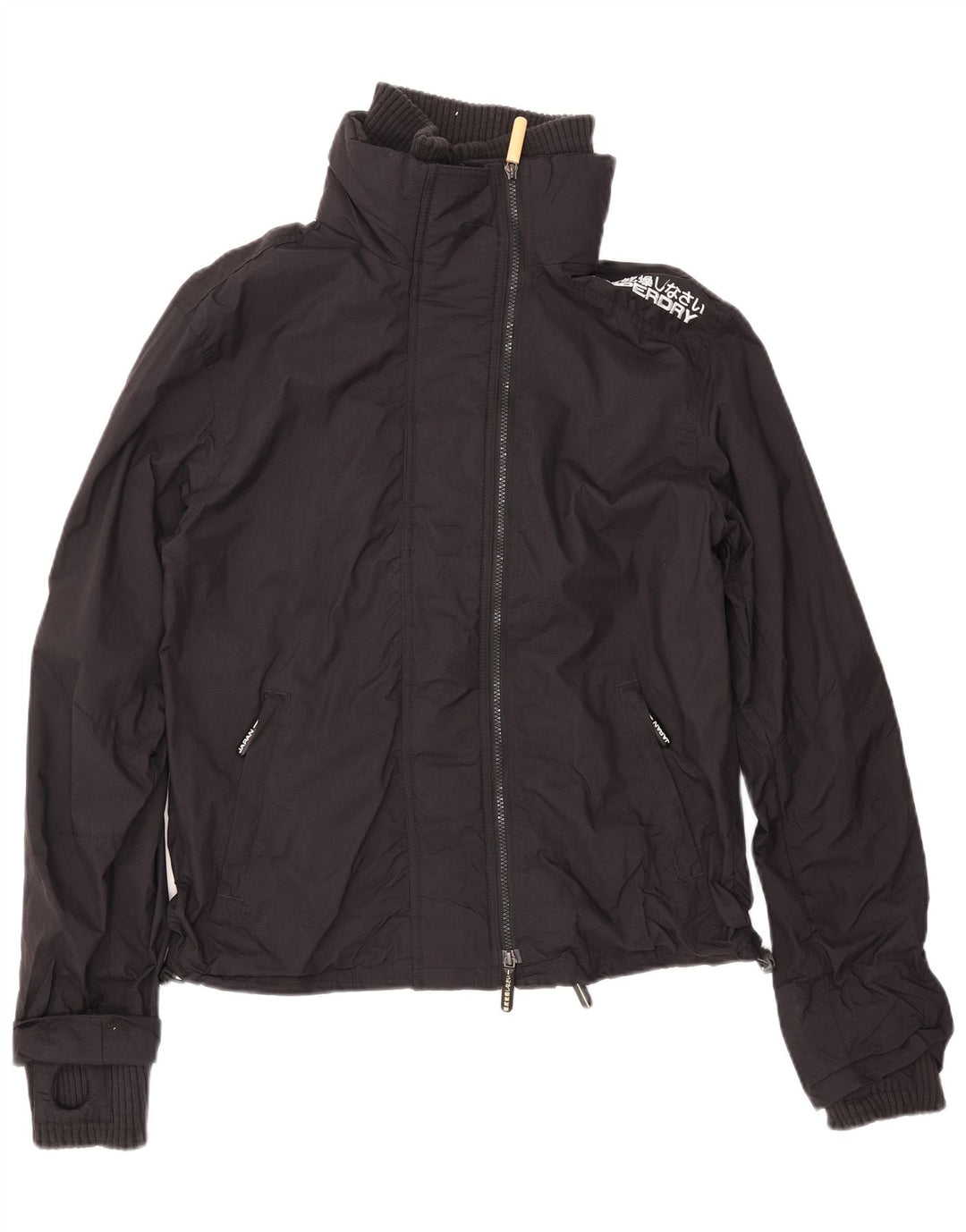 SUPERDRY Womens Windbreaker Jacket UK 16 Large Black