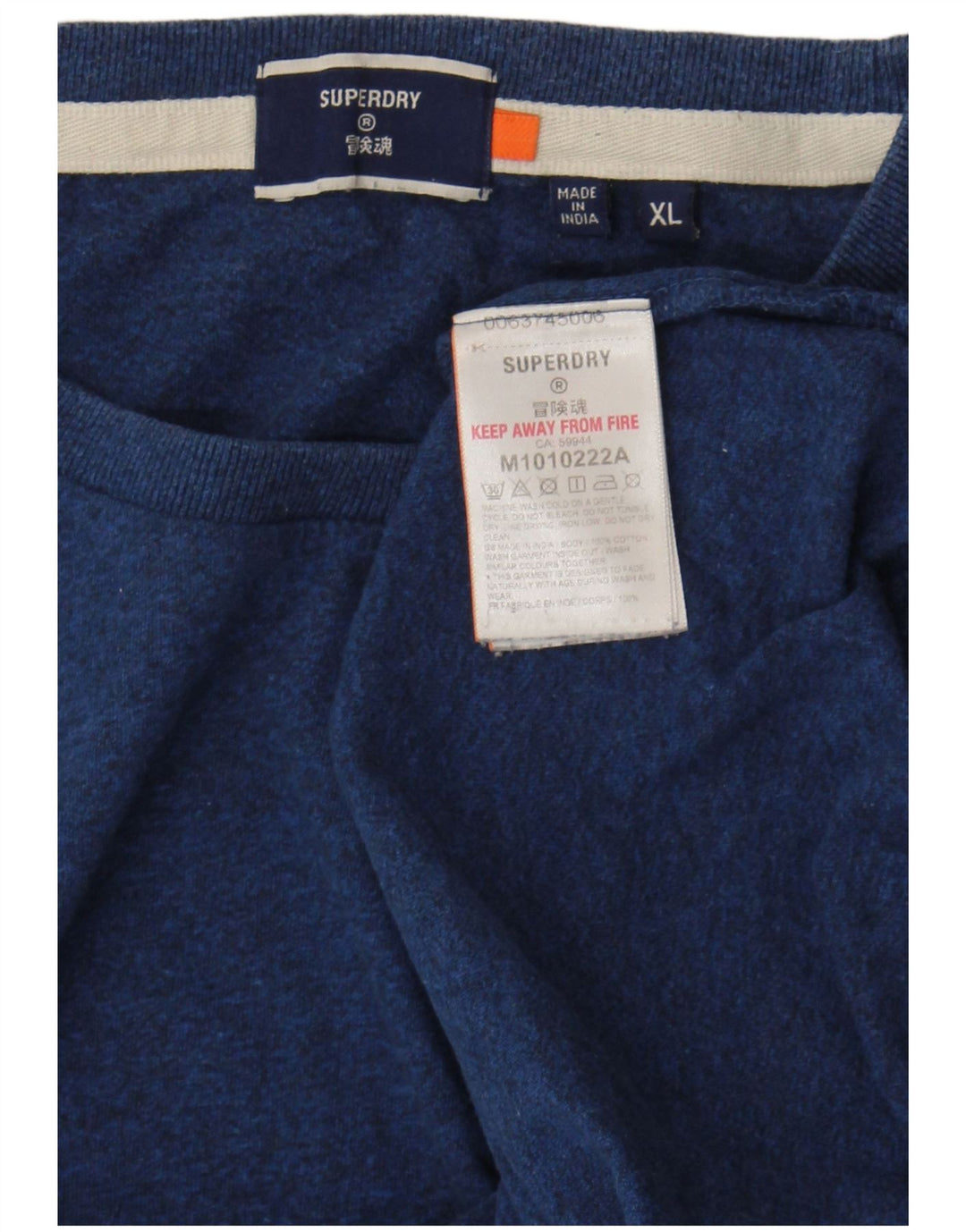 Superdry Mens T-Shirt Top XL Navy Blue Cotton