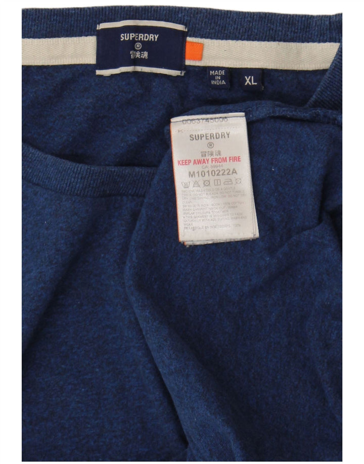 Superdry Mens T-Shirt Top XL Navy Blue Cotton