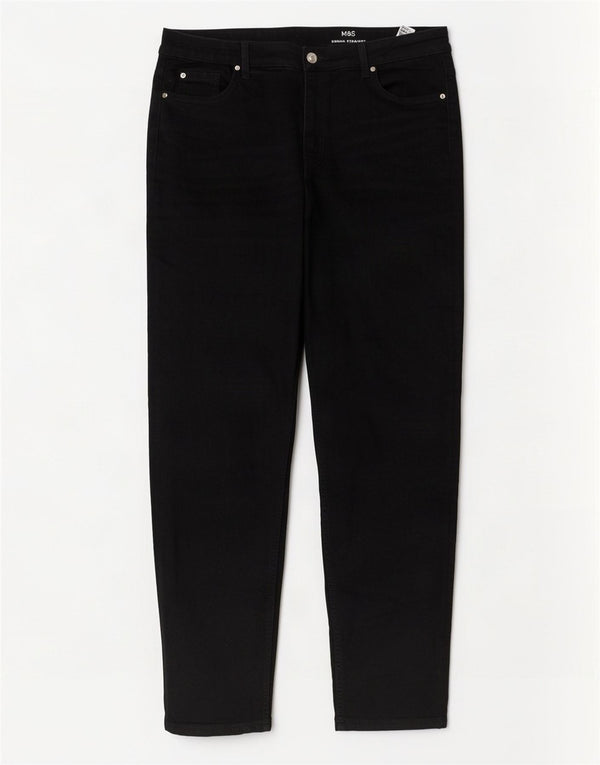 Marks & Spencer Womens Sienna Casual Trousers UK 18 XL W36 L29 Black