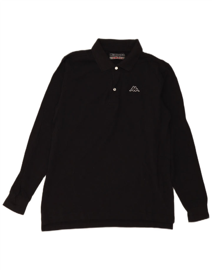 Polo Kappa Uomo Manica Lunga Small Nera in Cotone