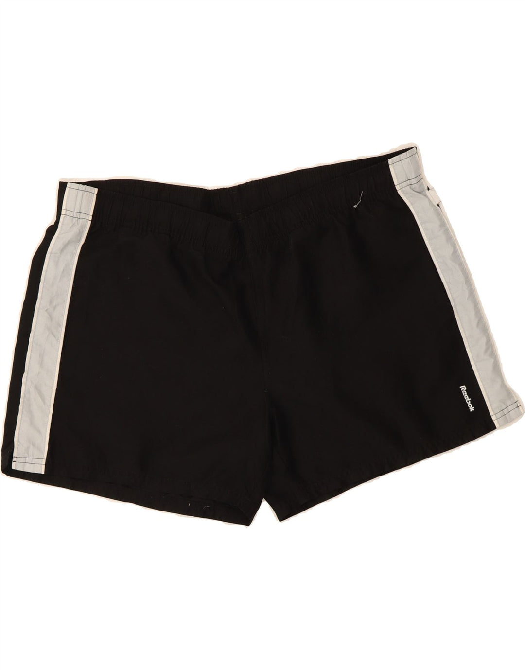 REEBOK Womens Sport Shorts UK 16 Large  Black Colourblock Polyester Vintage Reebok and Second-Hand Reebok from Messina Hembry 