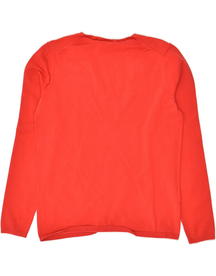 TOMMY HILFIGER Womens V-Neck Jumper Sweater UK 14 Medium Red Vintage Tommy Hilfiger and Second-Hand Tommy Hilfiger from Messina Hembry 