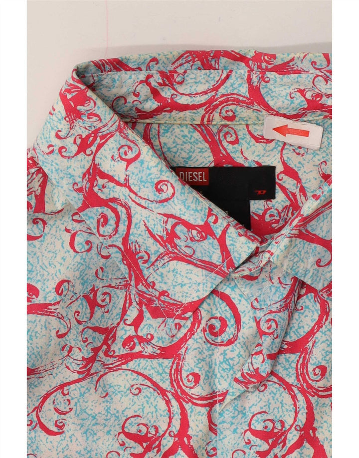 Camicia a maniche corte da uomo con motivo astratto Diesel grande blu