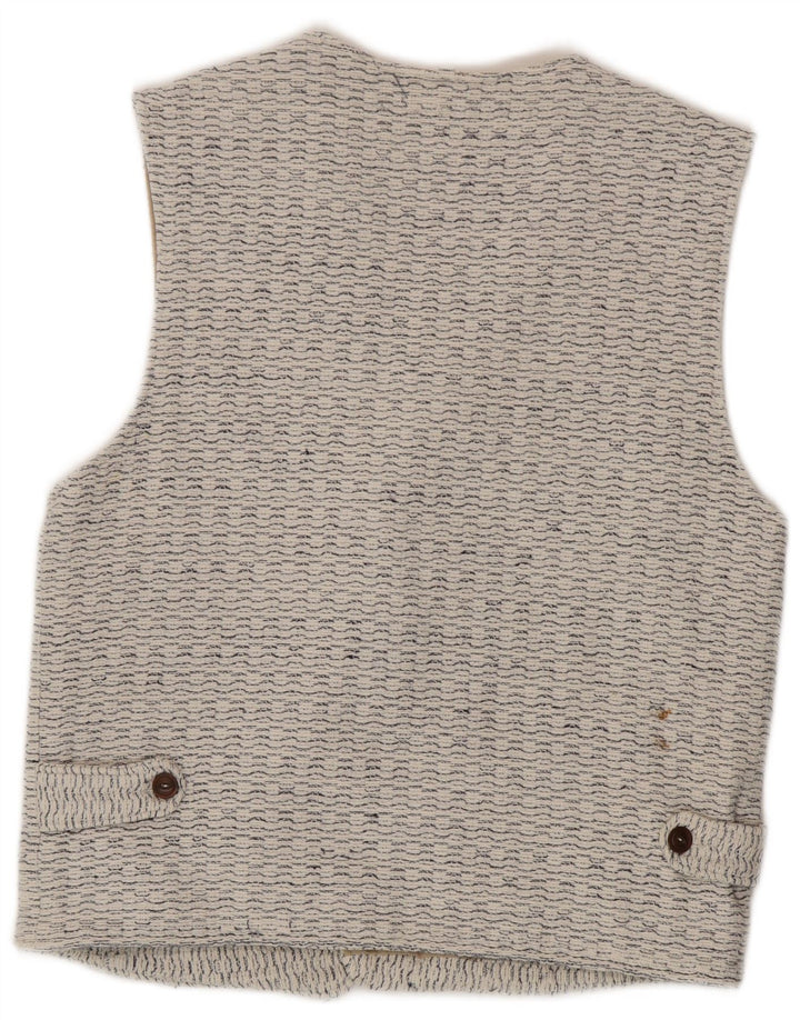 Gilet vintage da uomo medio bianco chiazzato