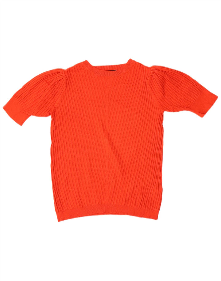 Marks & Spencer Womens Boat Neck Jumper Sweater UK 10 Small Orange
