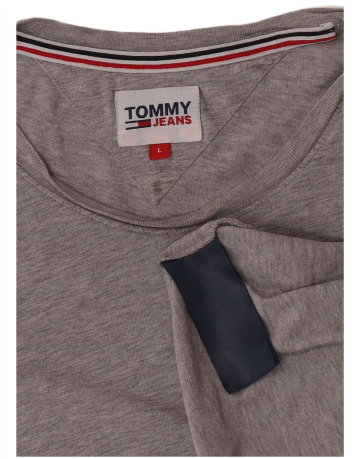 Tommy Hilfiger Mens T-Shirt Top Large Grey Cotton