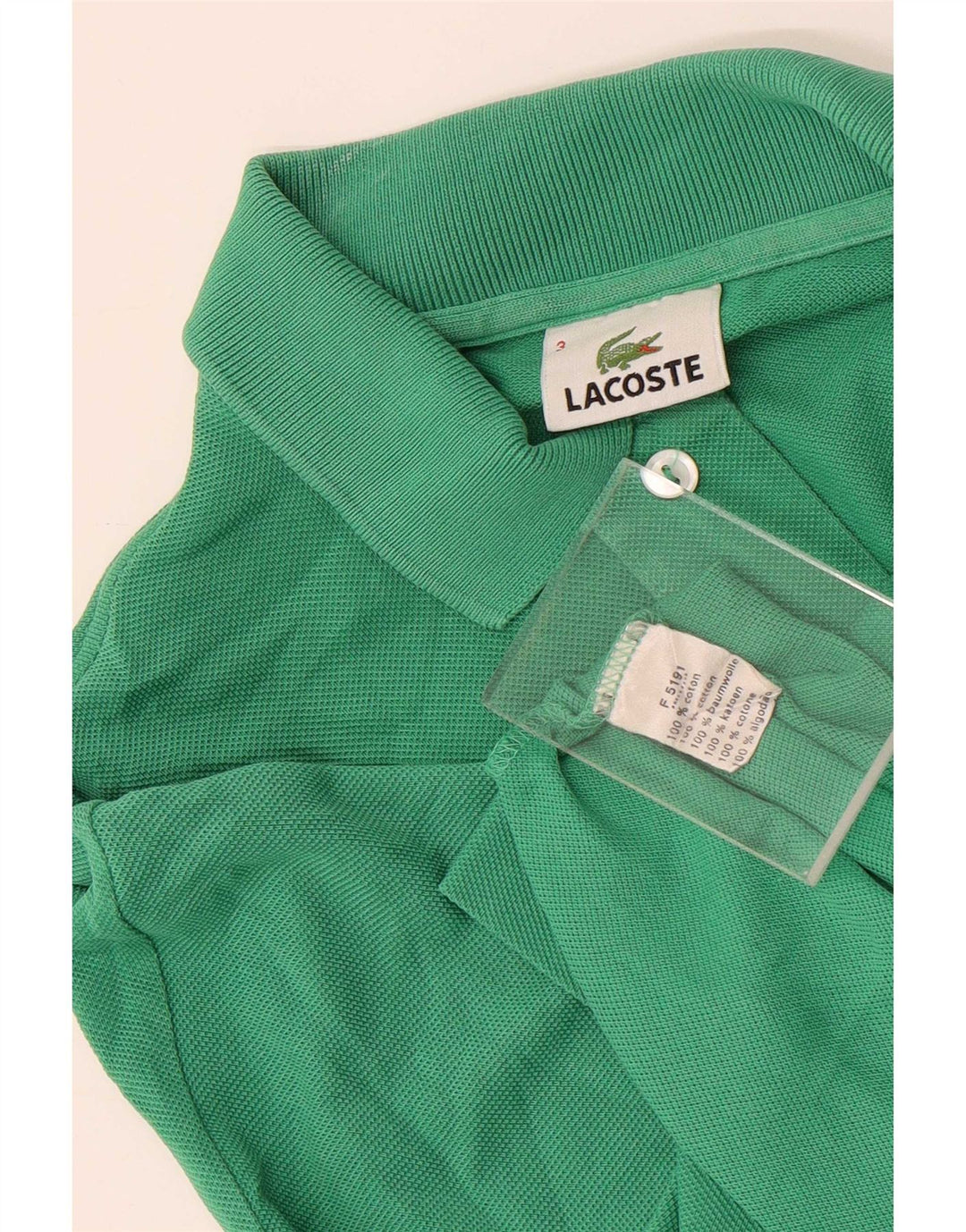 Lacoste Mens Polo Shirt Size 3 Small Green Cotton