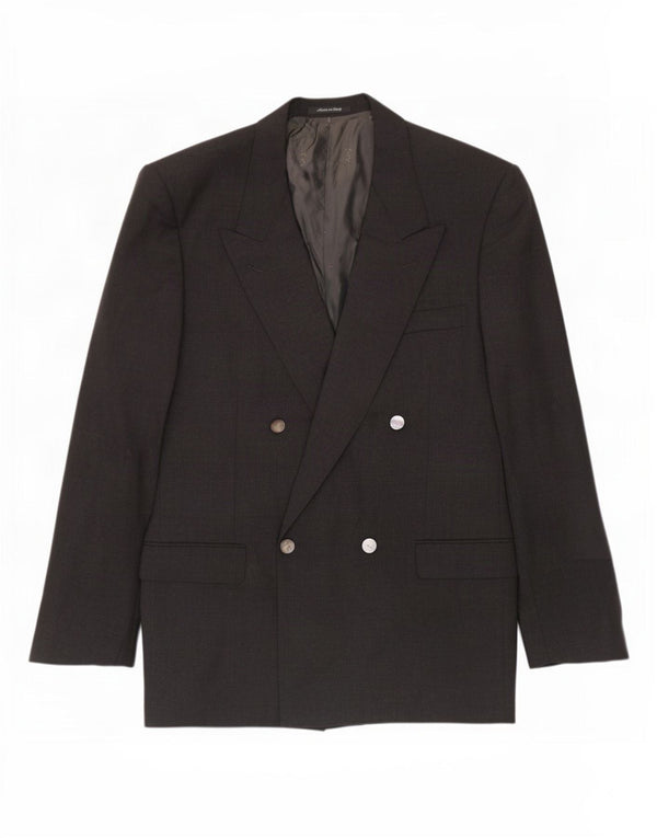Jaqueta blazer masculina Yves Saint Laurent com peito duplo IT 52 XL lã cinza