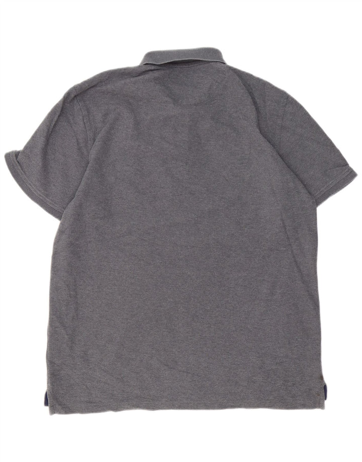 IZOD Mens Polo Shirt Large Grey Colourblock Cotton