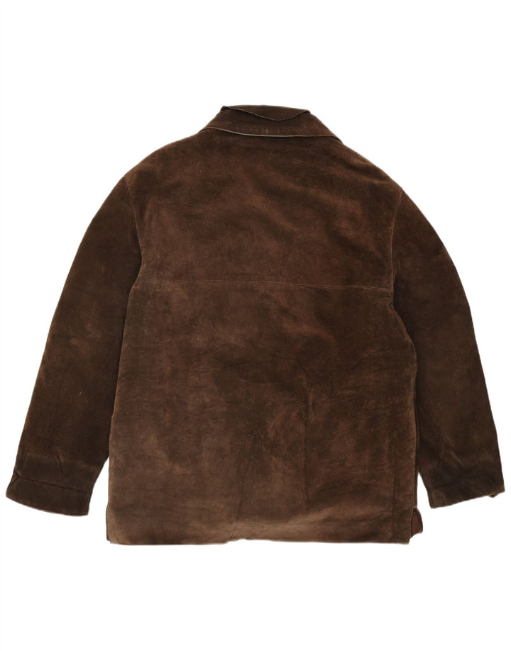 CONBIPEL Womens Natural Wear Suede Jacket IT 46 Large Brown Leather