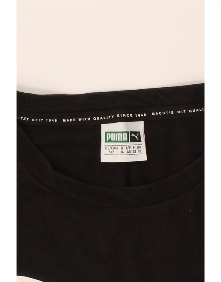 PUMA Womens Graphic T-Shirt Top UK 10 Small  Black Vintage Puma and Second-Hand Puma from Messina Hembry 