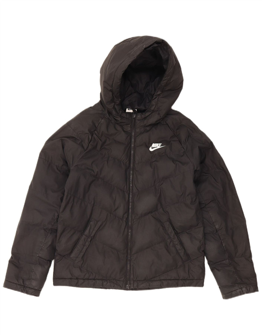 Nike drenge hættepolstret jakke 12-13 år stor sort polyester