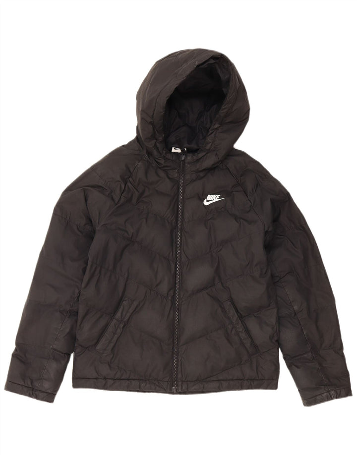 Nike drenge hættepolstret jakke 12-13 år stor sort polyester