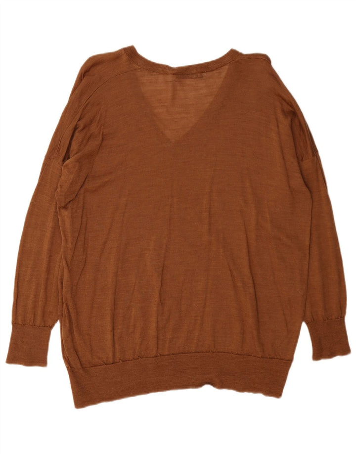 Sweter damski Zara z dekoltem w kształcie litery V, UK 14, średni brąz