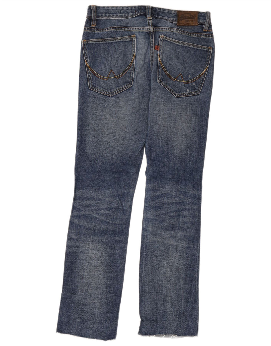 Superdry Womens Distressed Slim Jeans W28 L32 Blue Cotton
