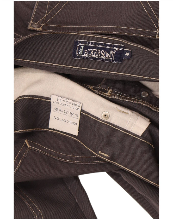 Jeckerson Mens Straight Jeans W40 L30 Grey Cotton
