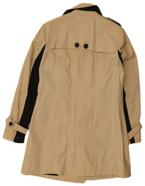Laura Ashley Damen Trenchcoat UK 8 Small Beige Colourblock Baumwolle