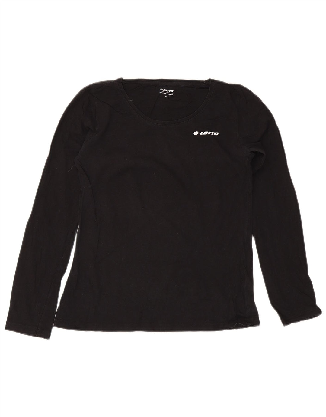 Lotto Womens Top Long Sleeve US 4 Small Black Cotton