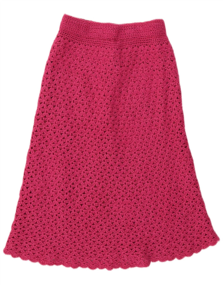 Vintage Womens Knit A-Line Skirt W28 Medium Pink