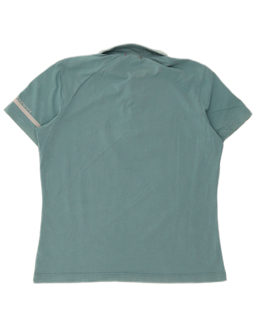 Slam Womens Polo Shirt UK 14 Large Blue Cotton